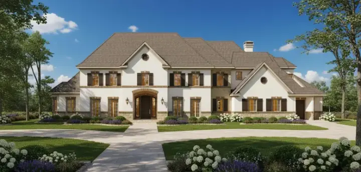 Traditional house plans 19-462 - front exterior, 5,524 sq ft, 4 bed, 4 bath house plans | Monster House Plans