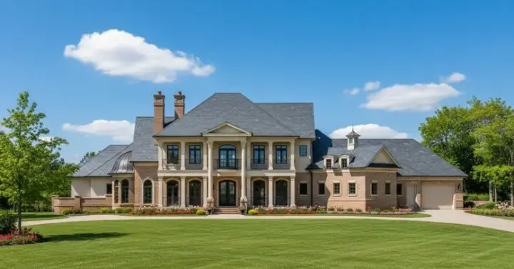 Southern Colonial house plans 19-466 - front exterior, 7,261 sq ft, 5 bed, 5 bath house plans | Monster House Plans