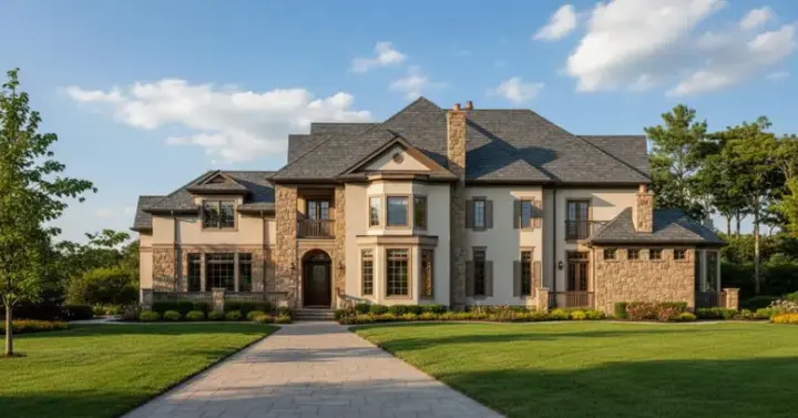 Contemporary house plans 19-467 - front exterior, 7,060 sq ft, 5 bed, 5 bath house plans | Monster House Plans