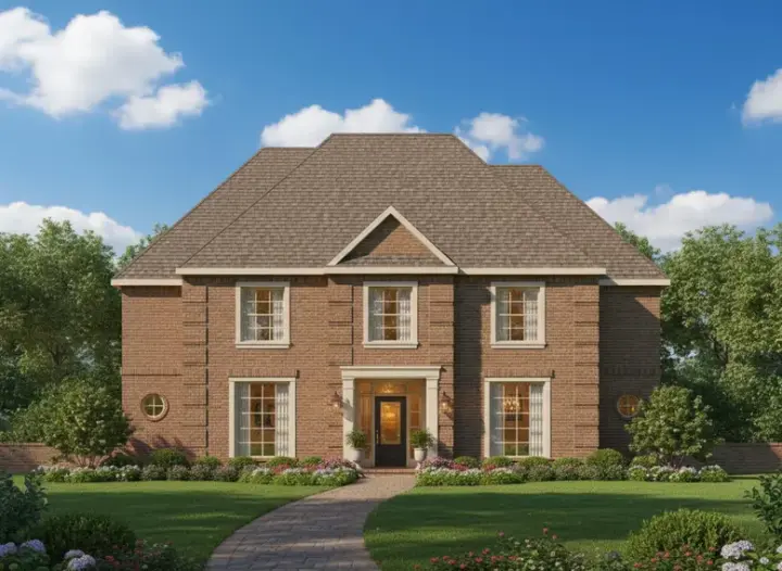 European house plans 19-476 - front exterior, 4,340 sq ft, 6 bed, 3 bath house plans | Monster House Plans