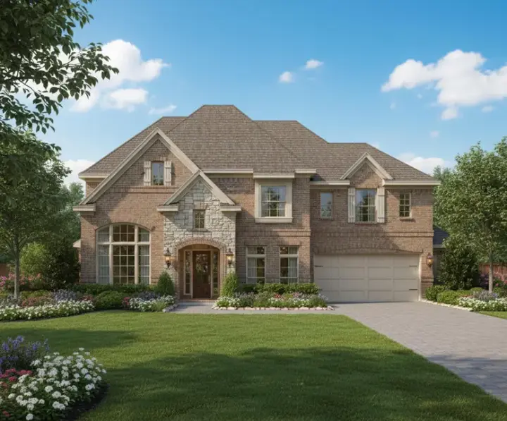 French Country house plans 19-482 - front exterior, 3,967 sq ft, 4 bed, 3 bath house plans | Monster House Plans