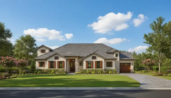 Tuscan house plans 19-492 - front exterior, 3,856 sq ft, 3 bed, 3 bath house plans | Monster House Plans