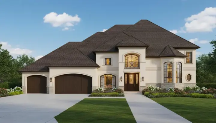 Traditional house plans 19-494 - front exterior, 4,441 sq ft, 5 bed, 3 bath house plans | Monster House Plans