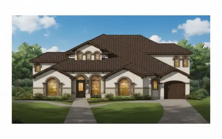 Mediterranean house plans 19-500 - front exterior, 4,965 sq ft, 4 bed, 4 bath house plans | Monster House Plans