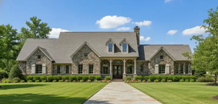 Traditional house plans 19-507 - front exterior, 3,984 sq ft, 4 bed, 4 bath house plans | Monster House Plans