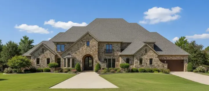 European house plans 19-512 - front exterior, 6,931 sq ft, 5 bed, 5 bath house plans | Monster House Plans