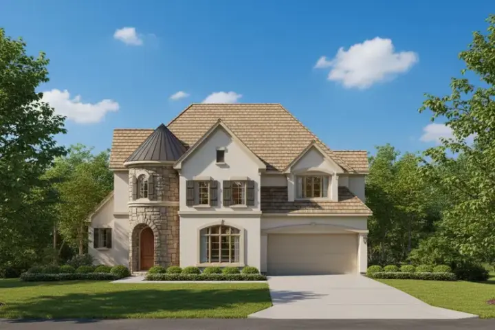 Tuscan house plans 19-516 - front exterior, 3,862 sq ft, 5 bed, 3 bath house plans | Monster House Plans
