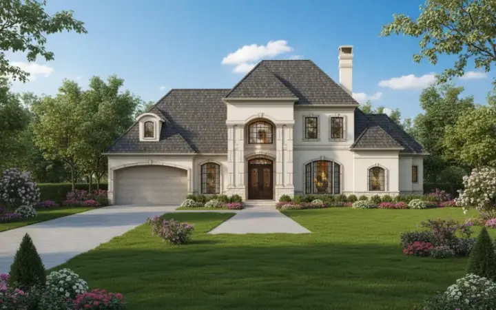 Mediterranean house plans 19-530 - front exterior, 4,288 sq ft, 3 bed, 2 bath house plans | Monster House Plans