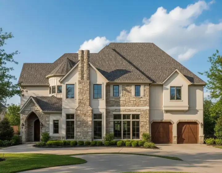 Tuscan house plans 19-535 - front exterior, 4,810 sq ft, 4 bed, 4 bath house plans | Monster House Plans