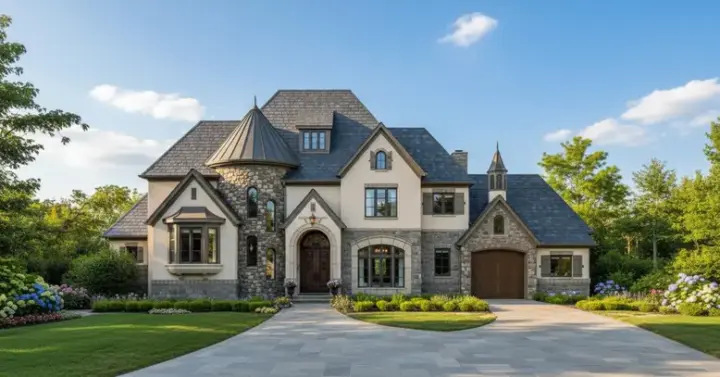 Tuscan house plans 19-537 - front exterior, 5,232 sq ft, 4 bed, 4 bath house plans | Monster House Plans