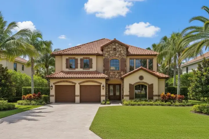 Tuscan house plans 19-555 - front exterior, 3,794 sq ft, 3 bed, 3 bath house plans | Monster House Plans
