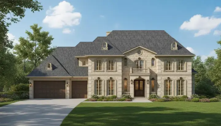 Traditional house plans 19-558 - front exterior, 4,027 sq ft, 4 bed, 3 bath house plans | Monster House Plans