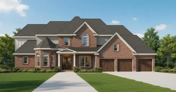 Traditional house plans 19-559 - front exterior, 4,159 sq ft, 4 bed, 3 bath house plans | Monster House Plans