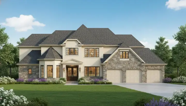 Traditional house plans 19-561 - front exterior, 4,159 sq ft, 4 bed, 3 bath house plans | Monster House Plans