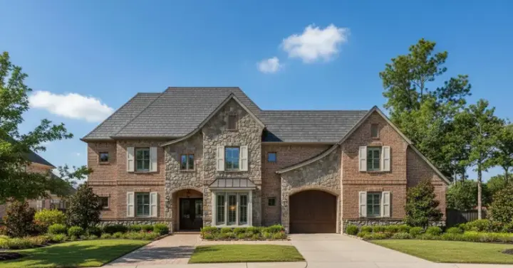 French Country house plans 19-563 - front exterior, 4,138 sq ft, 4 bed, 3 bath house plans | Monster House Plans