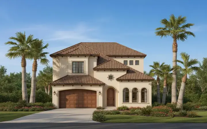 Mediterranean house plans 19-575 - front exterior, 3,381 sq ft, 3 bed, 4 bath house plans | Monster House Plans