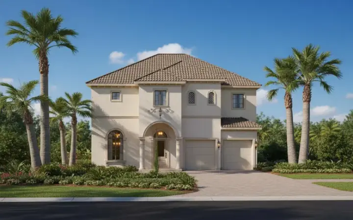 Mediterranean house plans 19-577 - front exterior, 3,507 sq ft, 3 bed, 3 bath house plans | Monster House Plans