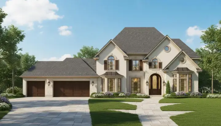Traditional house plans 19-581 - front exterior, 4,233 sq ft, 5 bed, 4 bath house plans | Monster House Plans