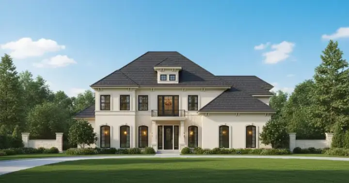 Mediterranean house plans 19-582 - front exterior, 4,423 sq ft, 4 bed, 4 bath house plans | Monster House Plans