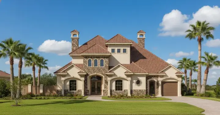 Mediterranean house plans 19-583 - front exterior, 4,648 sq ft, 4 bed, 4 bath house plans | Monster House Plans