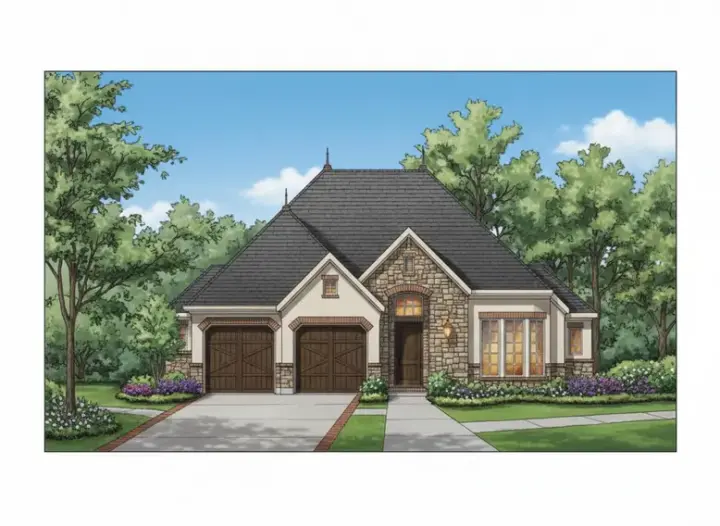 French Country house plans 19-587 - front exterior, 2,127 sq ft, 3 bed, 2 bath house plans | Monster House Plans