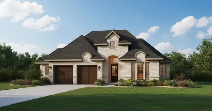 European house plans 19-588 - front exterior, 2,127 sq ft, 3 bed, 2 bath house plans | Monster House Plans