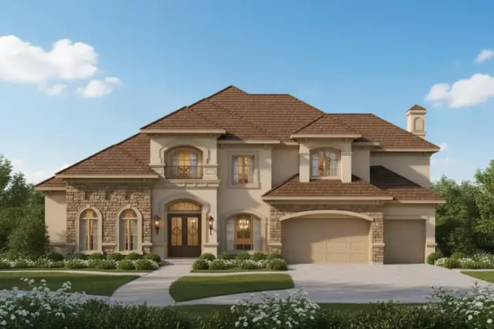 Traditional house plans 19-591 - front exterior, 5,127 sq ft, 5 bed, 3 bath house plans | Monster House Plans