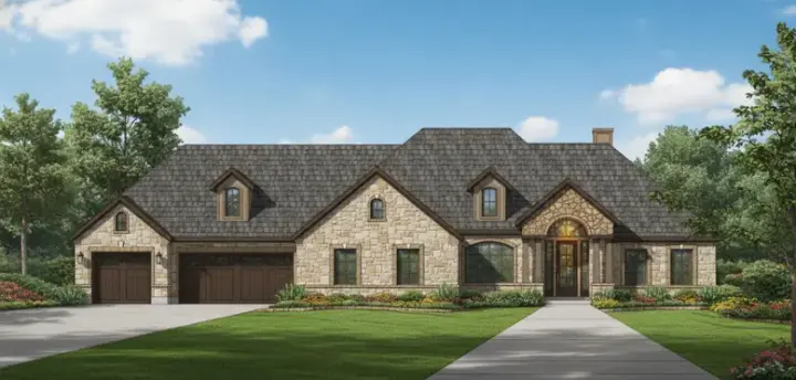 Traditional house plans 19-595 - front exterior, 3,346 sq ft, 4 bed, 3 bath house plans | Monster House Plans