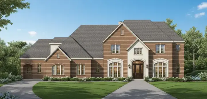 Traditional house plans 19-606 - front exterior, 6,385 sq ft, 4 bed, 4 bath house plans | Monster House Plans