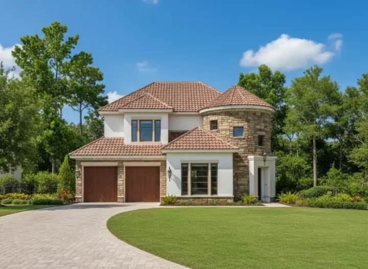 Tuscan house plans 19-615 - front exterior, 3,113 sq ft, 3 bed, 2 bath house plans | Monster House Plans