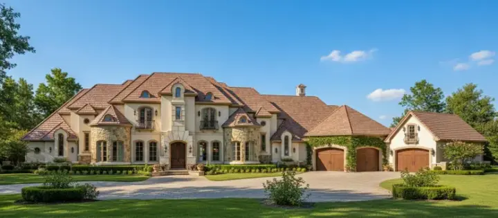 European house plans 19-620 - front exterior, 8,916 sq ft, 5 bed, 6 bath house plans | Monster House Plans