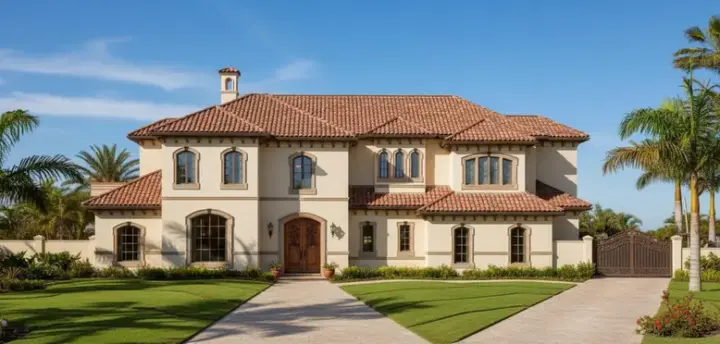 Mediterranean house plans 19-629 - front exterior, 7,950 sq ft, 5 bed, 5 bath house plans | Monster House Plans
