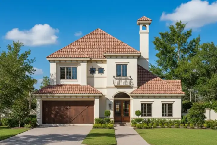 Mediterranean house plans 19-631 - front exterior, 3,436 sq ft, 3 bed, 3 bath house plans | Monster House Plans