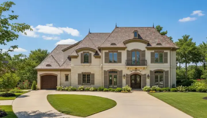 French Country house plans 19-637 - front exterior, 5,974 sq ft, 5 bed, 4 bath house plans | Monster House Plans