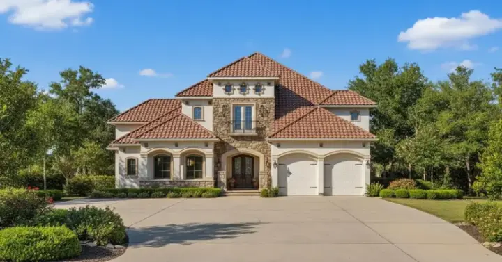 Tuscan house plans 19-638 - front exterior, 4,458 sq ft, 4 bed, 4 bath house plans | Monster House Plans