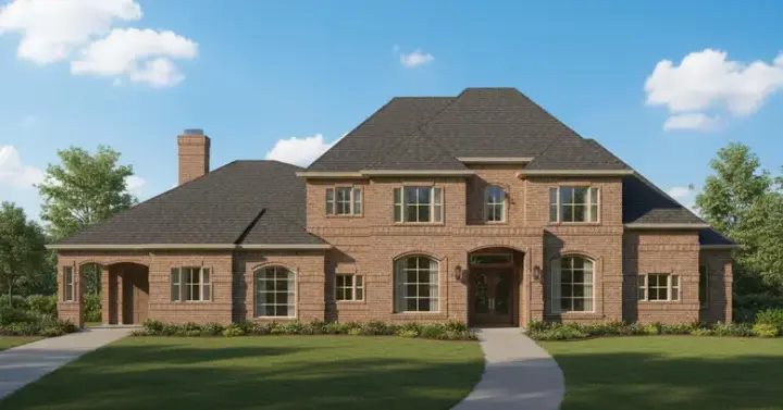 Traditional house plans 19-640 - front exterior, 4,367 sq ft, 4 bed, 4 bath house plans | Monster House Plans