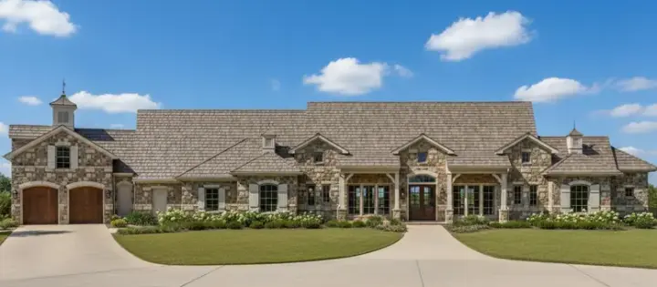 French Country house plans 19-642 - front exterior, 3,642 sq ft, 4 bed, 3 bath house plans | Monster House Plans