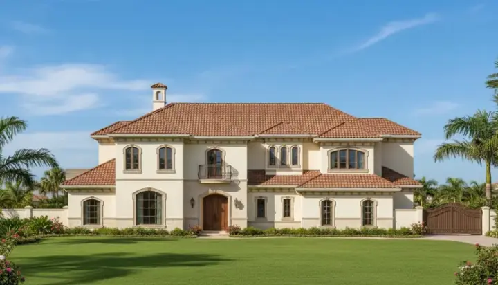 Mediterranean house plans 19-644 - front exterior, 7,950 sq ft, 4 bed, 5 bath house plans | Monster House Plans