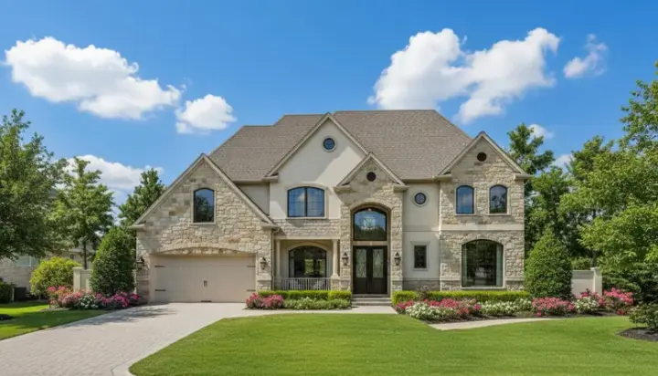 French Country house plans 19-648 - front exterior, 5,001 sq ft, 5 bed, 4 bath house plans | Monster House Plans