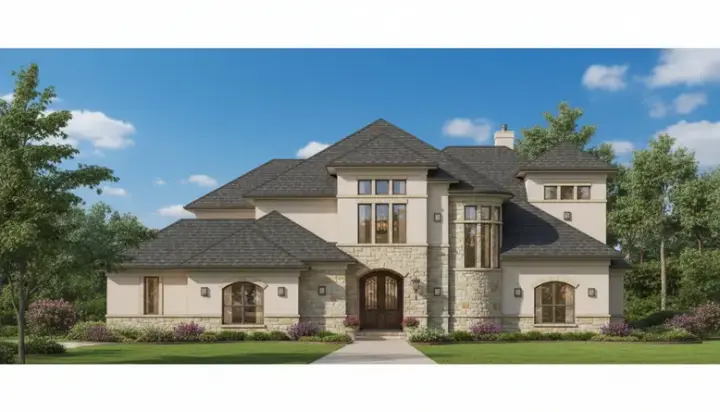 Mediterranean house plans 19-654 - front exterior, 3,870 sq ft, 3 bed, 2 bath house plans | Monster House Plans