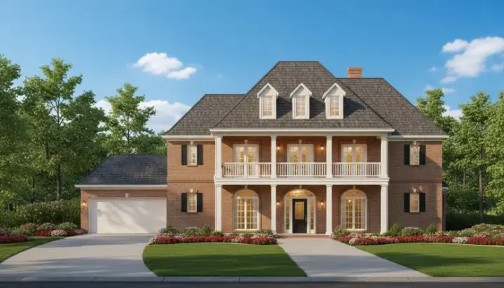 Plantation house plans 19-655 - front exterior, 4,357 sq ft, 5 bed, 3 bath house plans | Monster House Plans