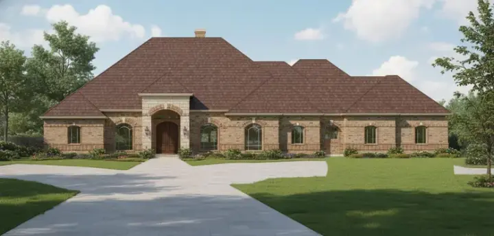 Traditional house plans 19-661 - front exterior, 4,330 sq ft, 4 bed, 3 bath house plans | Monster House Plans