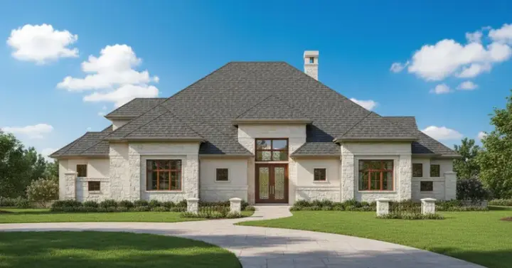 Tuscan house plans 19-672 - front exterior, 3,226 sq ft, 4 bed, 4 bath house plans | Monster House Plans