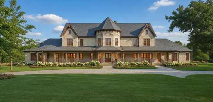 Victorian house plans 19-673 - front exterior, 5,856 sq ft, 5 bed, 2 bath house plans | Monster House Plans