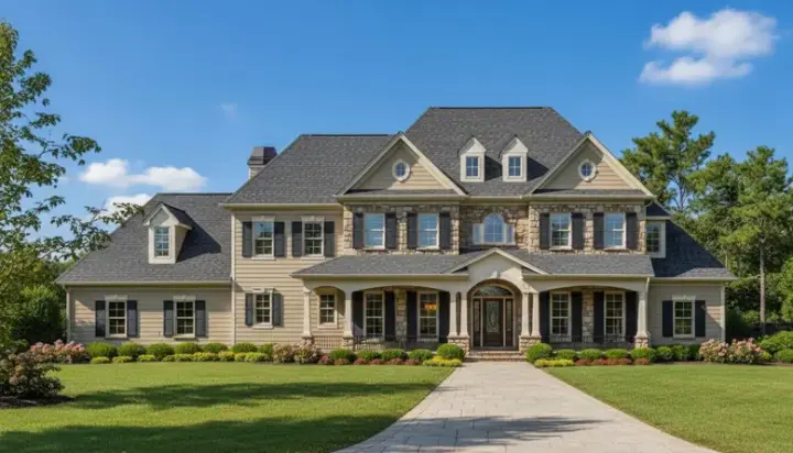 Traditional house plans 19-678 - front exterior, 4,387 sq ft, 4 bed, 3 bath house plans | Monster House Plans
