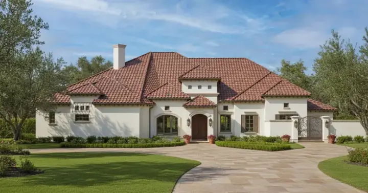Mediterranean house plans 19-691 - front exterior, 4,405 sq ft, 4 bed, 4 bath house plans | Monster House Plans