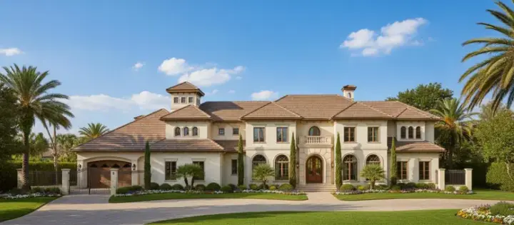 Mediterranean house plans 19-697 - front exterior, 8,402 sq ft, 5 bed, 5 bath house plans | Monster House Plans