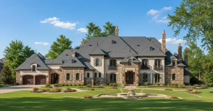 European house plans 19-701 - front exterior, 12,084 sq ft, 5 bed, 5 bath house plans | Monster House Plans