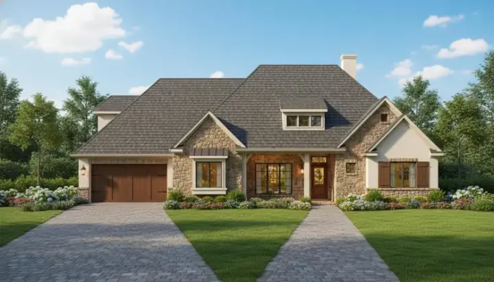 Traditional house plans 19-710 - front exterior, 3,082 sq ft, 4 bed, 3 bath house plans | Monster House Plans