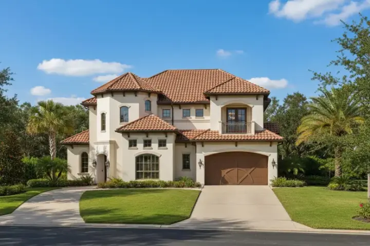 Mediterranean house plans 19-717 - front exterior, 3,767 sq ft, 4 bed, 4 bath house plans | Monster House Plans